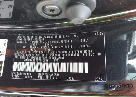 2025 Toyota Corolla Cross Xle из США, поврежденный, VIN 7MUDAAAG1SV140046